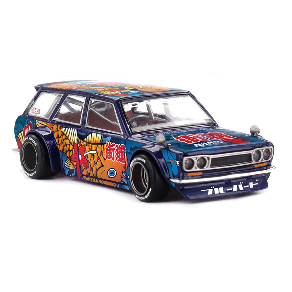 Kaido House x Mini GT 1/64 Datsun KAIDO 510 Wagon Koi Wagon V1 KHMG248 Diecast Scale Model