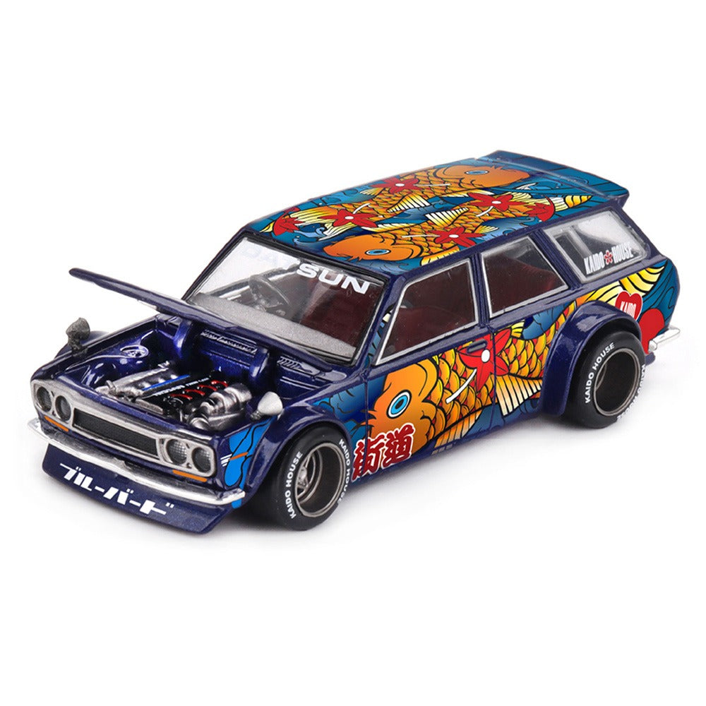 Kaido House x Mini GT 1/64 Datsun KAIDO 510 Wagon Koi Wagon V1 KHMG248 Diecast Scale Model