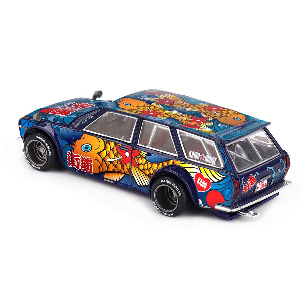 Kaido House x Mini GT 1/64 Datsun KAIDO 510 Wagon Koi Wagon V1 KHMG248 Diecast Scale Model