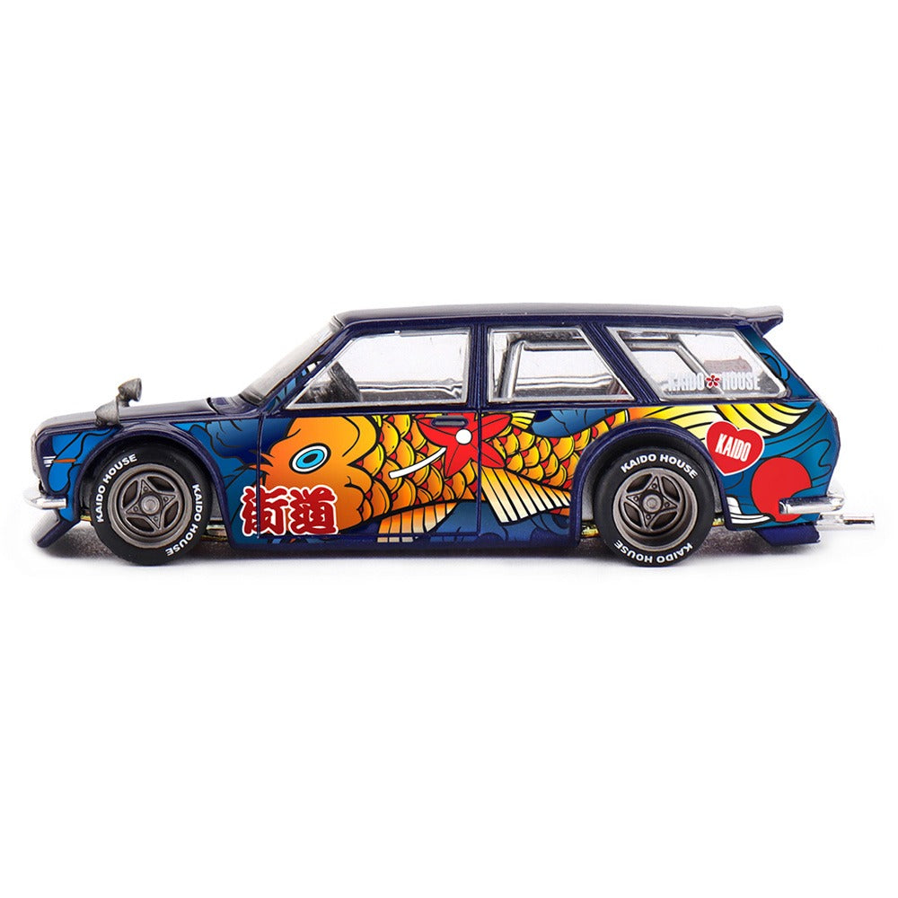 Kaido House x Mini GT 1/64 Datsun KAIDO 510 Wagon Koi Wagon V1 KHMG248 Diecast Scale Model