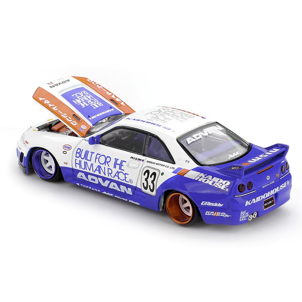 Kaido House x Mini GT 1/64 Nissan Skyline GT-R R33 BFTHR V1 KHMG213 Diecast Scale Model