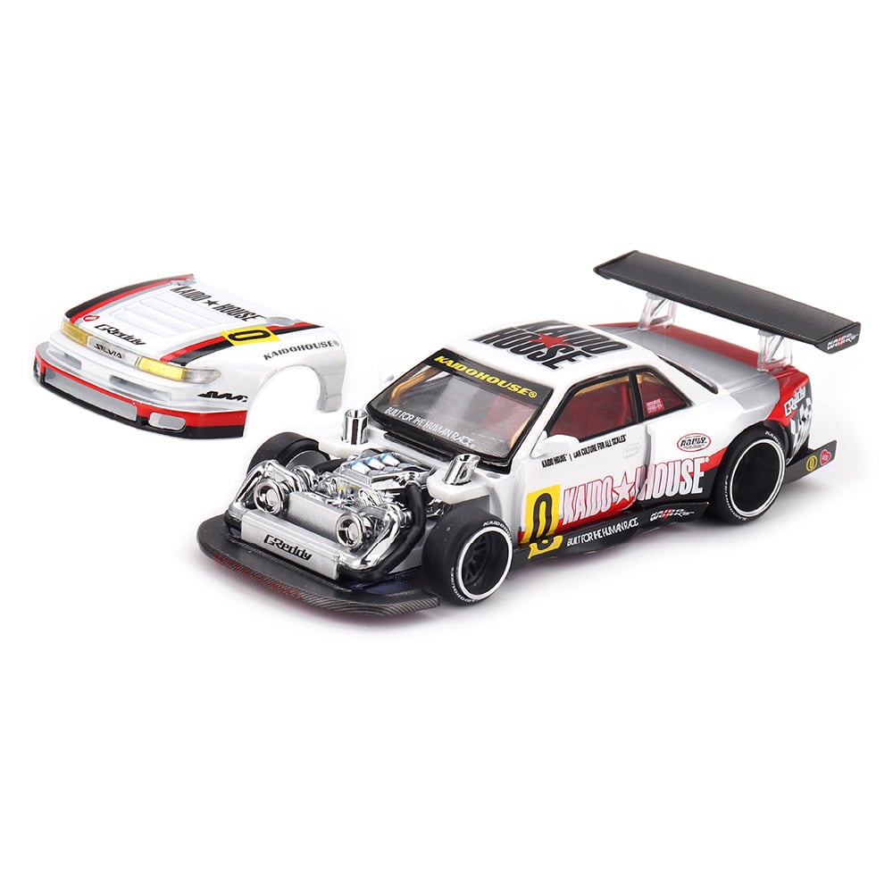 Kaido House x Mini GT 1/64 Nissan Silvia S13-R Circuit Spec V1 KHMG251 Diecast Scale Model