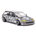 Mini GT 1/64 Kaido House x Mini GT 1:64 Honda Civic (EF) Kaido Manga V1 – Silver KHMG260 Diecast Scale Model