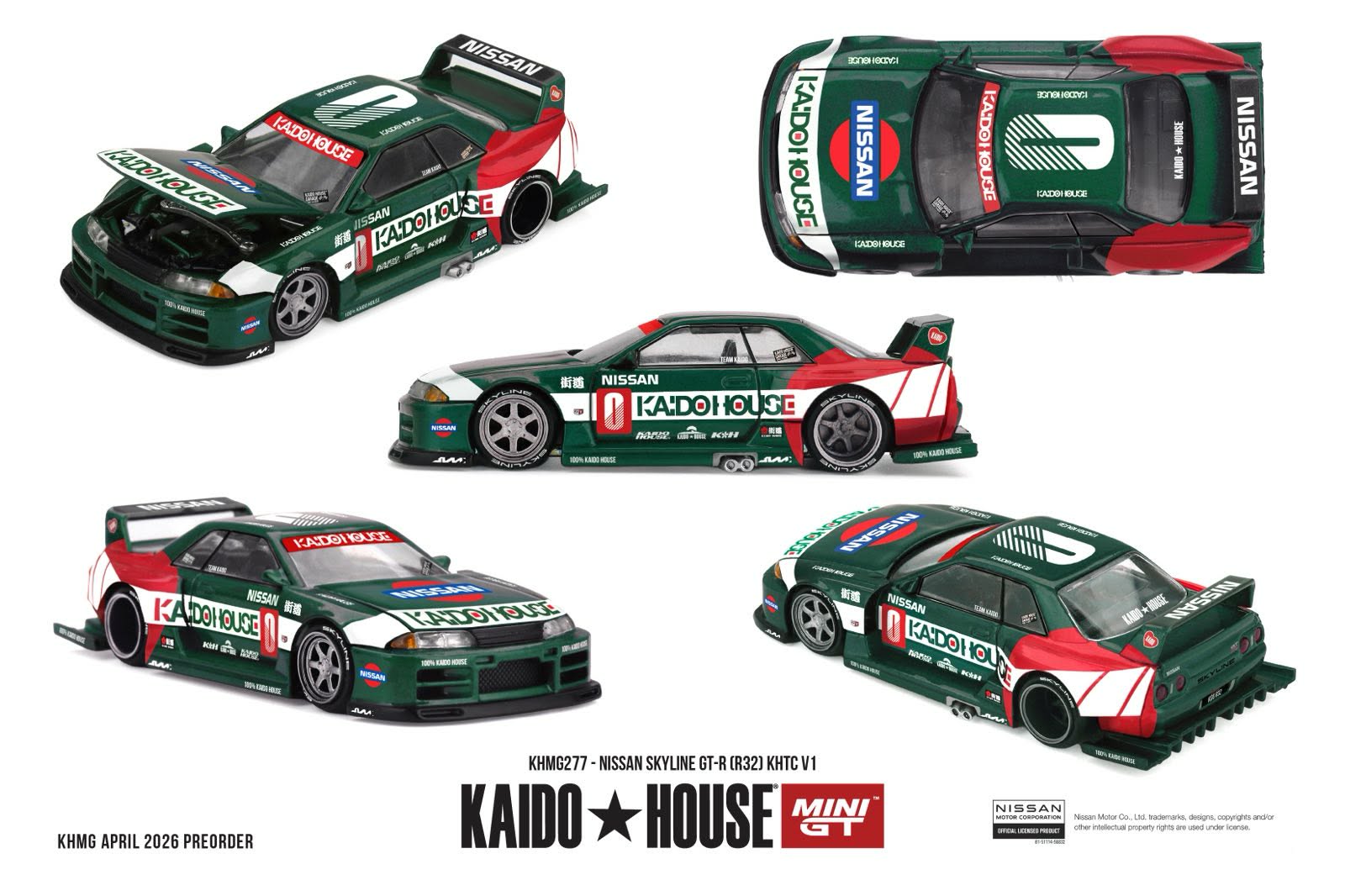 [PRE ORDER] Kaido House x Mini GT 1/64 Nissan Skyline GT-R (R32) KHTC V1 KHMG277 Diecast Scale Model