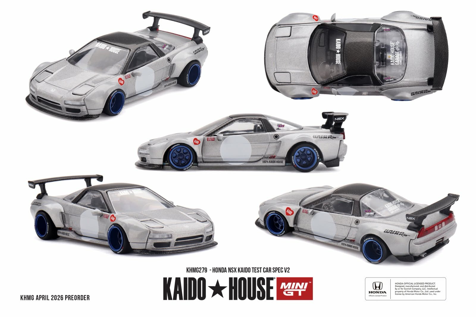 [PRE ORDER] Kaido House x Mini GT 1/64 Honda NSX Kaido Test Car Spec V2 HMG279 Diecast Scale Model