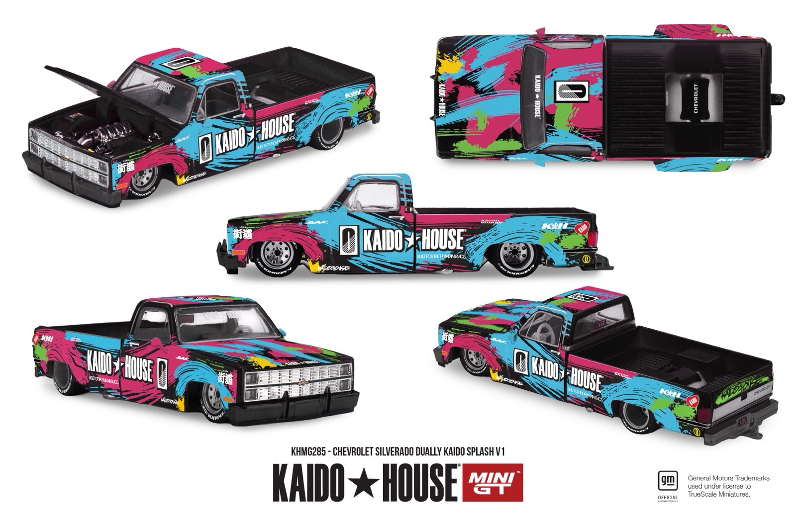 [PRE ORDER] Kaido House x Mini GT 1/64 Chevrolet Silverado Dually Kaido Splash V1 KHMG285 Diecast Scale Model