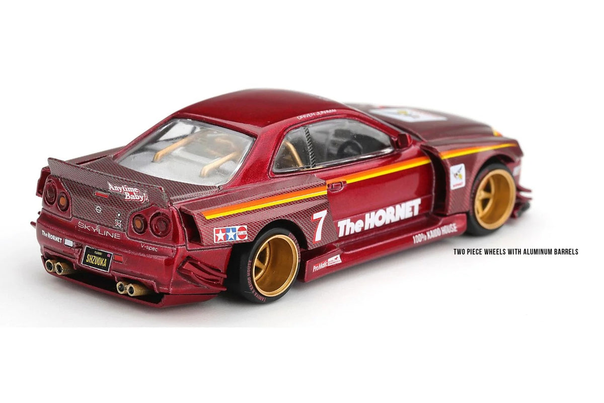 [PRE ORDER] Kaido House x Mini GT 1/64 Nissan Skyline GT-R (R34) TAMIYA x KAIDO HOUSE "The Hornet" V2 KHMG315 Diecast Scale Model