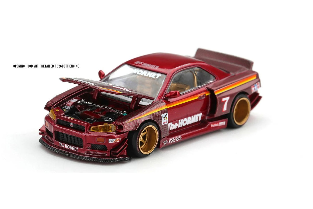 [PRE ORDER] Kaido House x Mini GT 1/64 Nissan Skyline GT-R (R34) TAMIYA x KAIDO HOUSE "The Hornet" V2 KHMG315 Diecast Scale Model
