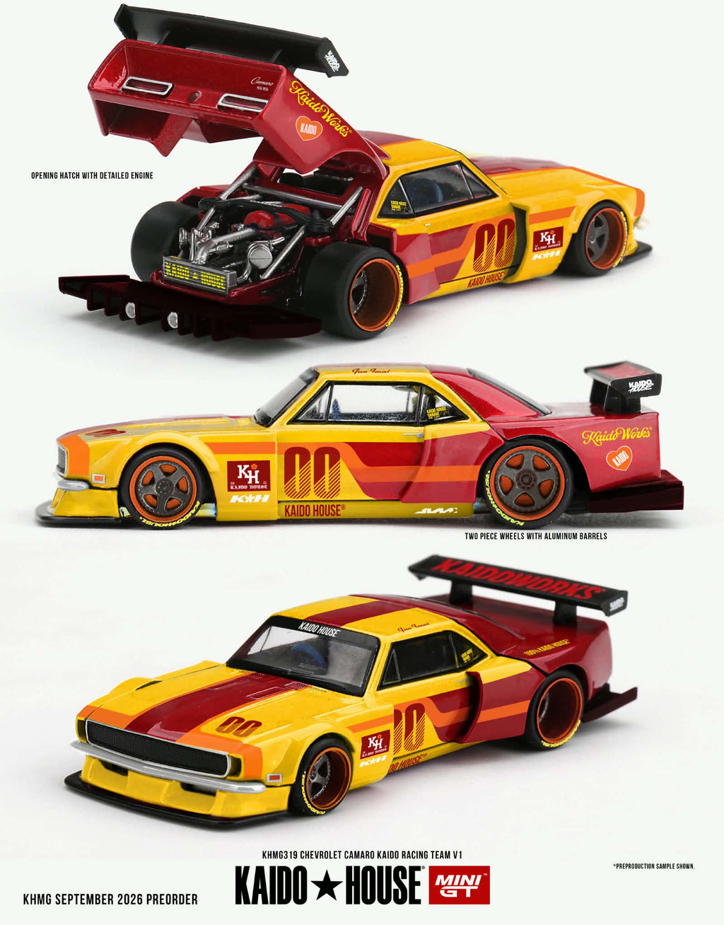 [PRE ORDER] Kaido House x Mini GT 1/64 Chevrolet Camaro Kaido Racing Team V1 KHMG319 Diecast Scale Model