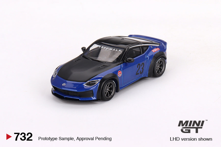 Mini GT 1/64 Nissan Z LB★NATION WORKS Seiran Blue MGT00732-L Diecast Scale Model