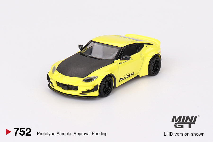 Mini GT 1/64 Nissan Z Pandem Ikazuchi Yellow MGT00752-L Diecast Scale Model