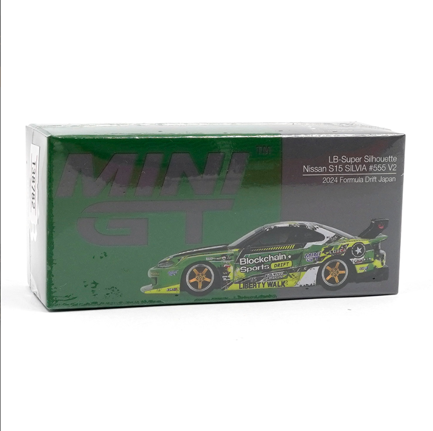 Mini GT 1/64 Nissan LB-Super Silhouette S15 SILVIA #555 V2 2024 Formula Drift Japan MGT00823-R Diecast Scale Model Car
