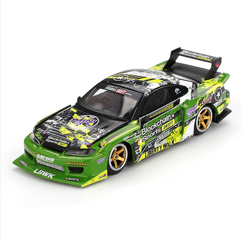 Mini GT 1/64 Nissan LB-Super Silhouette S15 SILVIA #555 V2 2024 Formula Drift Japan MGT00823-R Diecast Scale Model Car