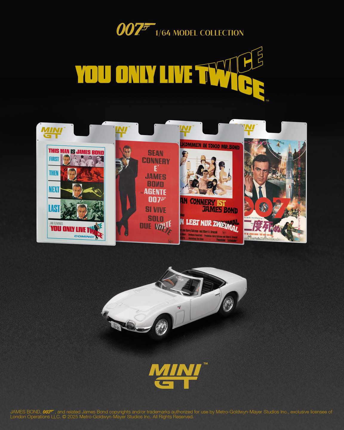 [PRE ORDER] Mini GT 1/64 Toyota 2000GT Roadster "You Only Live Twice" Blister MGT00915-007E Diecast Scale Model