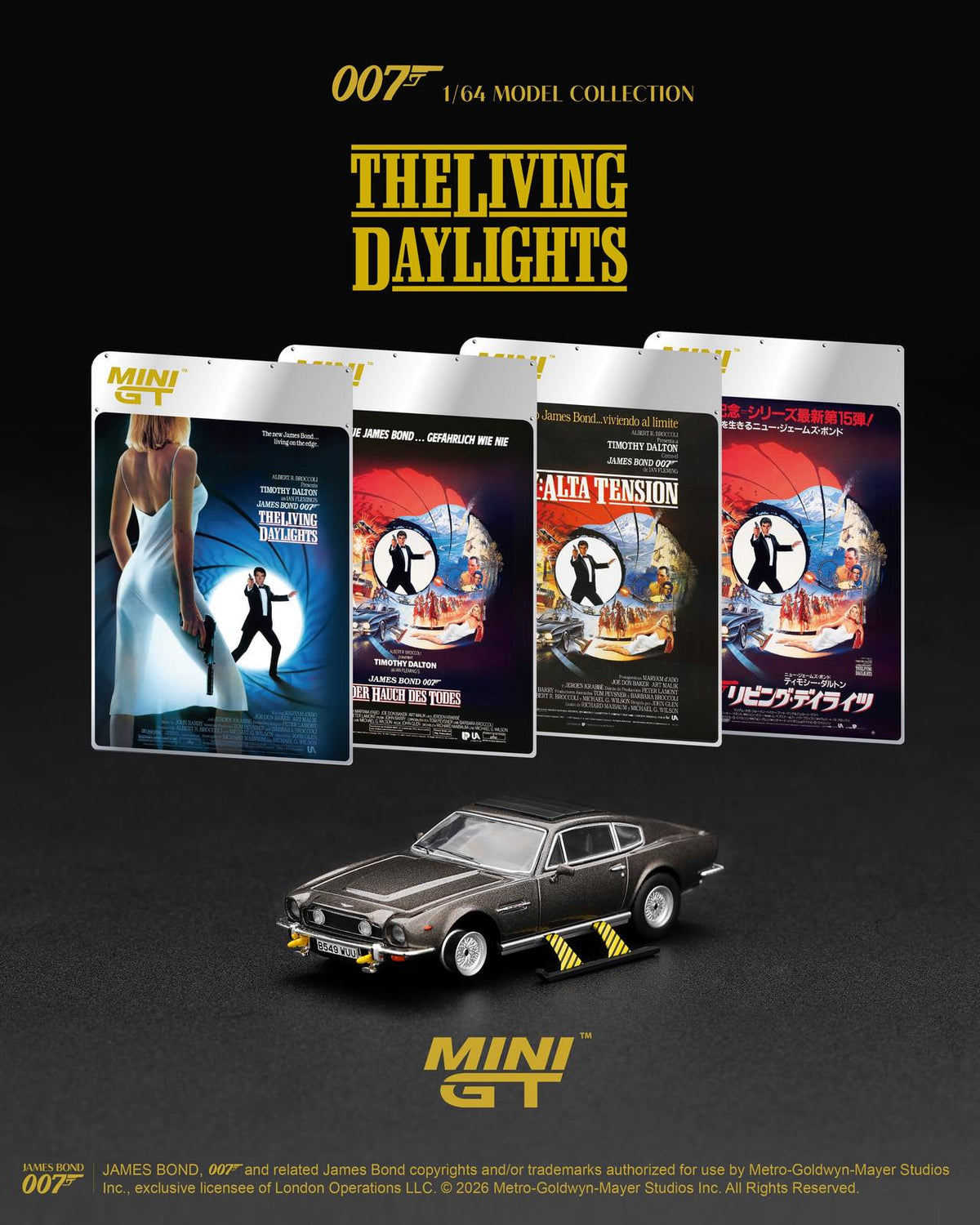 [PRE ORDER] Mini GT 1/64 "Aston Martin V8 Vantage  "The Living Daylights" Weapons On  / English Blister Packaging"