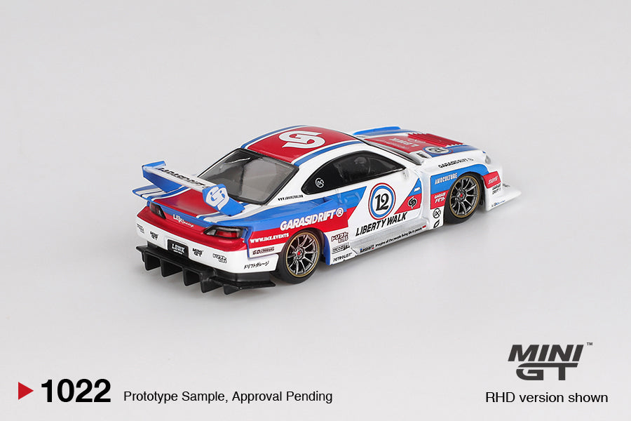 Mini GT 1/64 Nissan LB-Super Silhouette S15 SILVIA GARASIDRIFT x LBWK 2025 MGT01022-R Diecast Scale Model