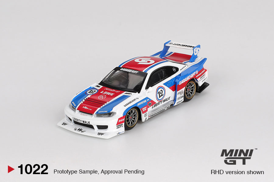 Mini GT 1/64 Nissan LB-Super Silhouette S15 SILVIA GARASIDRIFT x LBWK 2025 MGT01022-R Diecast Scale Model