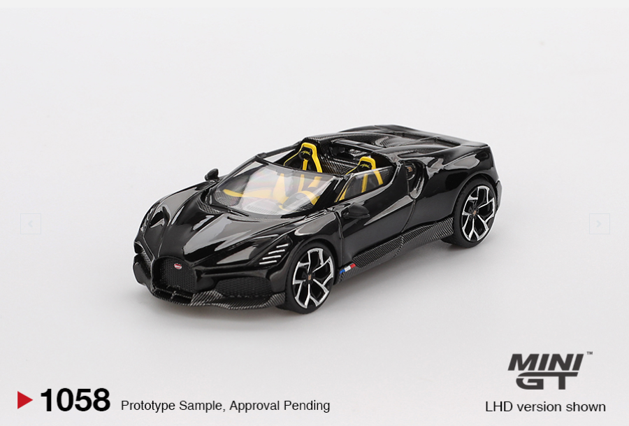 Mini GT 1/64 Bugatti W16 Mistral Black MGT01058-L Diecast Scale Model