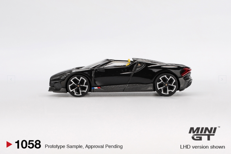 Mini GT 1/64 Bugatti W16 Mistral Black MGT01058-L Diecast Scale Model