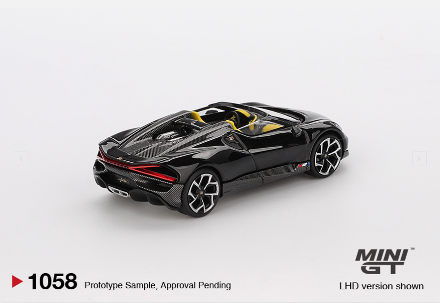 Mini GT 1/64 Bugatti W16 Mistral Black MGT01058-L Diecast Scale Model