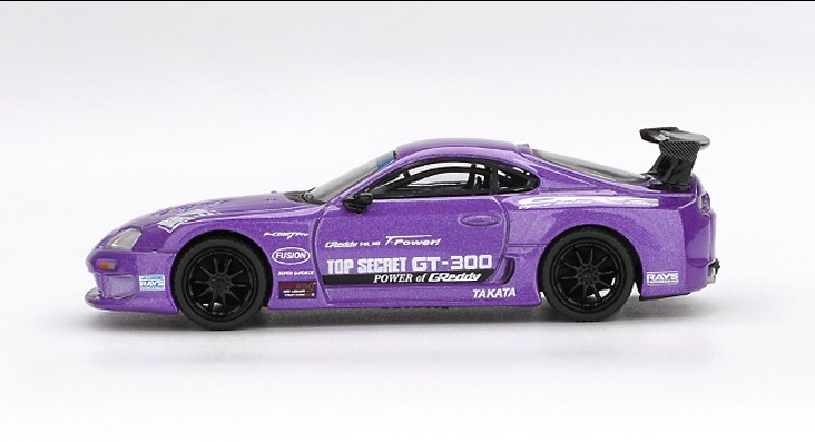 Mini GT 1/64 Toyota Supra MK4 (A80) Top Secret GT-300 Purple 2014 MGT1067-L Diecast Scale Model