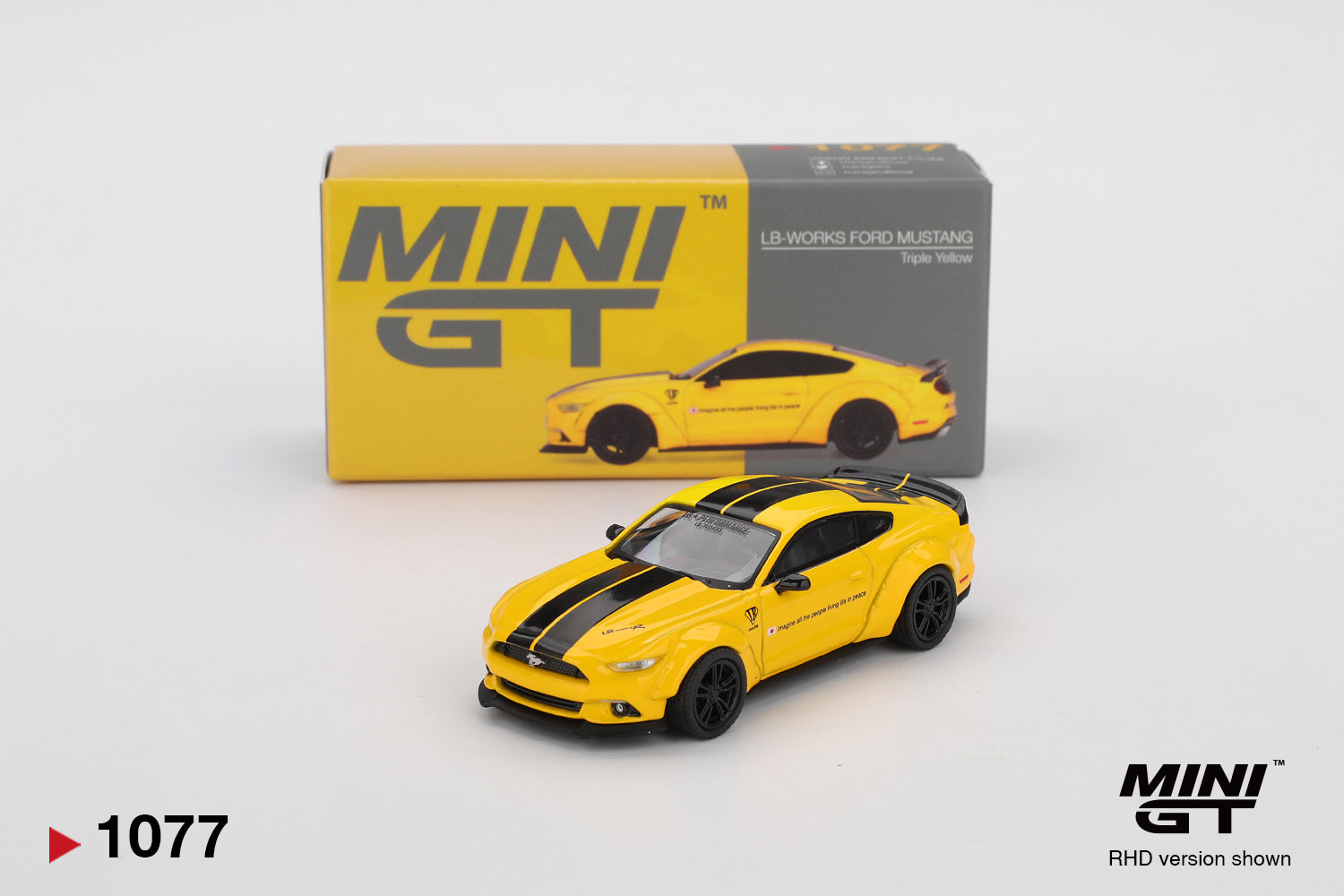 Mini GT 1/64 LB-WORKS FORD MUSTANG Triple Yellow MGT01077-L Diecast Scale Model