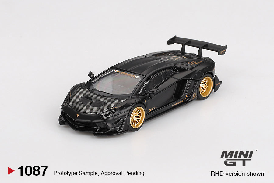 Mini GT 1/64 LB★WORKS Lamborghini Aventador Limited Edition Matte Black MGT01087-L Diecast Scale Model