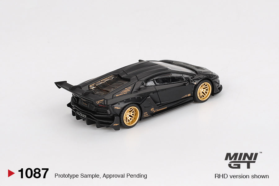 Mini GT 1/64 LB★WORKS Lamborghini Aventador Limited Edition Matte Black MGT01087-L Diecast Scale Model