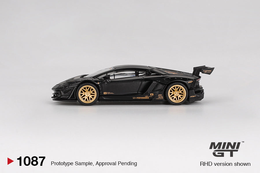 Mini GT 1/64 LB★WORKS Lamborghini Aventador Limited Edition Matte Black MGT01087-L Diecast Scale Model