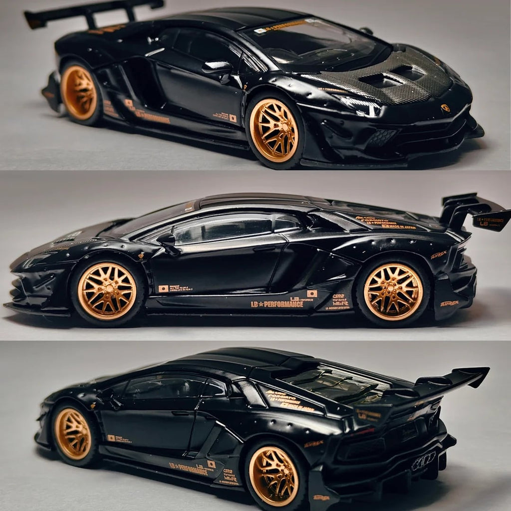 Mini GT 1/64 LB★WORKS Lamborghini Aventador Limited Edition Matte Black MGT01087-L Diecast Scale Model
