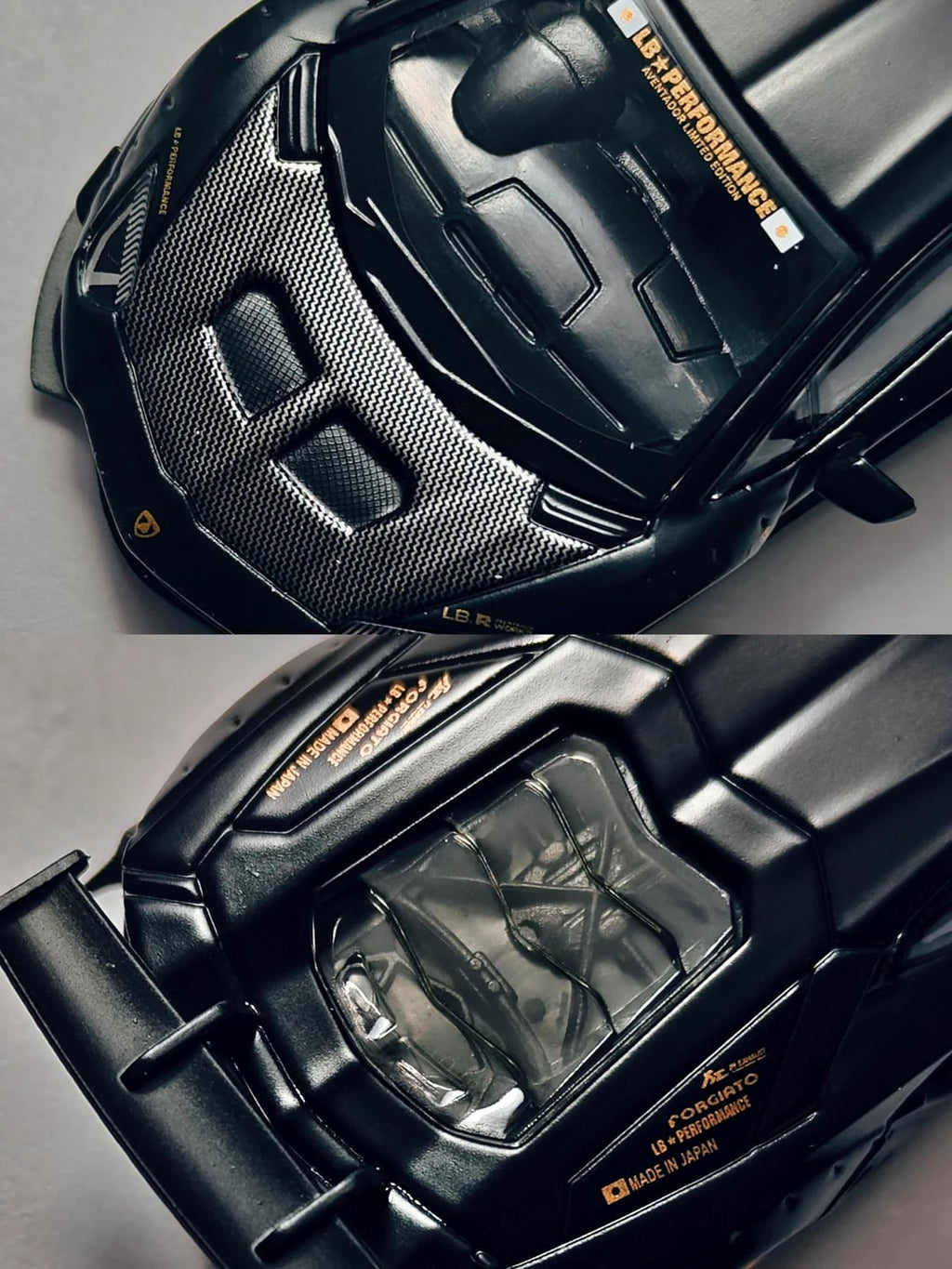 Mini GT 1/64 LB★WORKS Lamborghini Aventador Limited Edition Matte Black MGT01087-L Diecast Scale Model