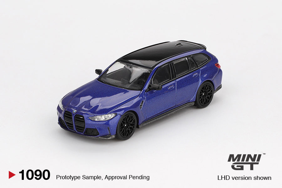 Mini GT 1/64 BMW M3 Competition Touring Portimao Blue Metallic MGT01090-L Diecast Scale Model