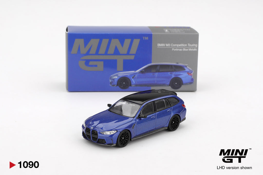 Mini GT 1/64 BMW M3 Competition Touring Portimao Blue Metallic MGT01090-L Diecast Scale Model