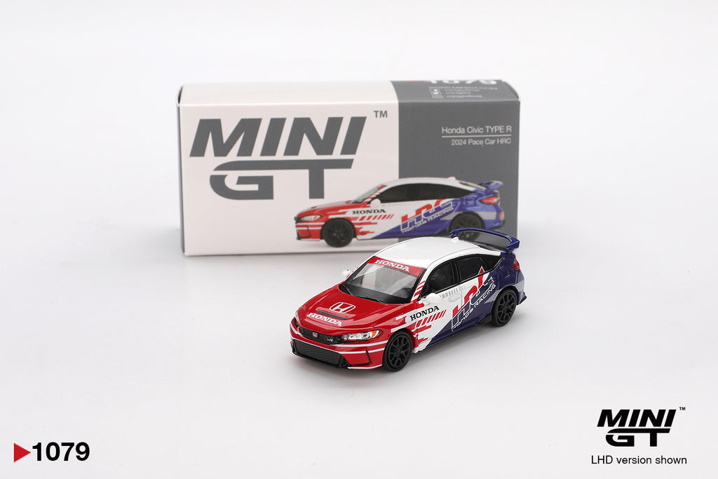 Mini GT 1/64 Honda Civic TYPE R 2024 Pace Car HRC MGT01079-L Diecast Scale Model