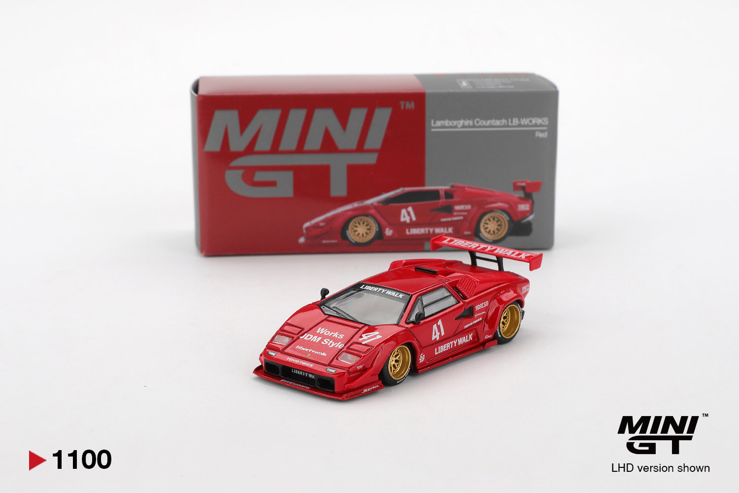 Mini GT 1/64 Lamborghini Countach LB-WORKS Red MGT01100-L Diecast Scale Model