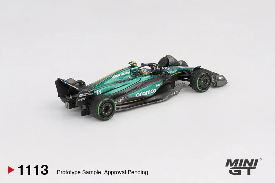 Mini GT 1/64 Aston Martin AMR24 #14 Fernando Alonso 2024 F1 2024 Canadian GP MGT01113-L Diecast Scale Model