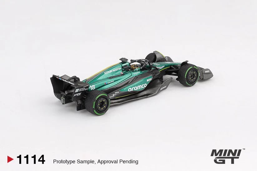 Mini GT 1/64 Aston Martin AMR24 #18 Lance Stroll 2024 F1 2024 Canadian GP MGT01114-L Diecast Scale Model