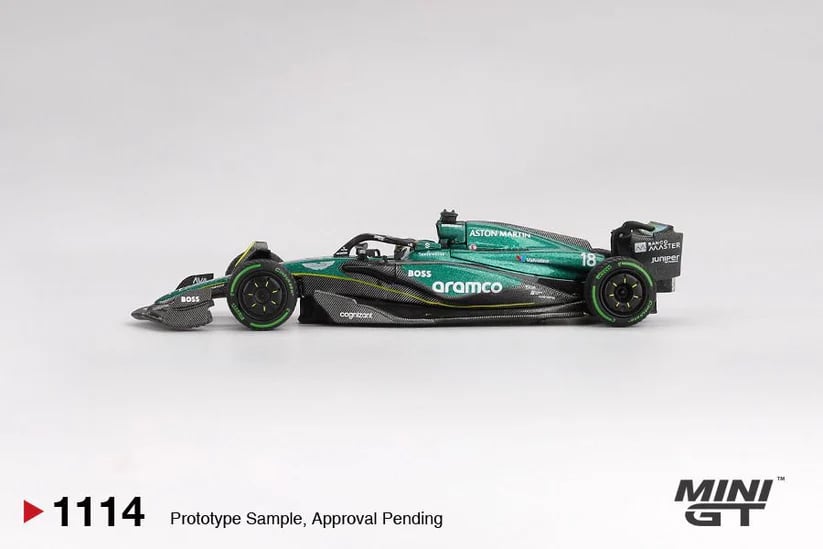 Mini GT 1/64 Aston Martin AMR24 #18 Lance Stroll 2024 F1 2024 Canadian GP MGT01114-L Diecast Scale Model
