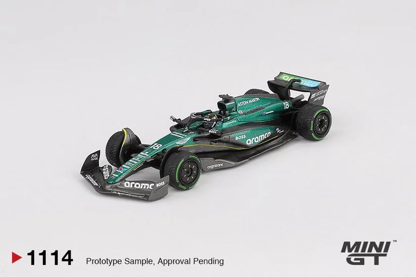 Mini GT 1/64 Aston Martin AMR24 #18 Lance Stroll 2024 F1 2024 Canadian GP MGT01114-L Diecast Scale Model