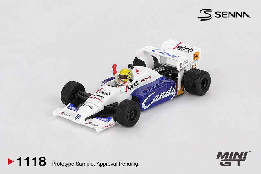 Mini GT 1/64 Toleman TG184 #19 Ayrton Senna 1984 Monaco Grand Prix 2nd Place MGT01118-L Diecast Scale Model Car