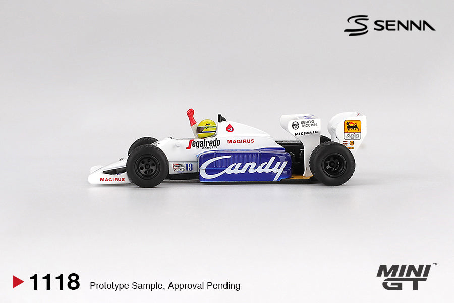 Mini GT 1/64 Toleman TG184 #19 Ayrton Senna 1984 Monaco Grand Prix 2nd Place MGT01118-L Diecast Scale Model Car