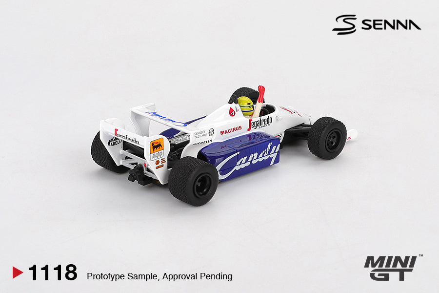 Mini GT 1/64 Toleman TG184 #19 Ayrton Senna 1984 Monaco Grand Prix 2nd Place MGT01118-L Diecast Scale Model Car