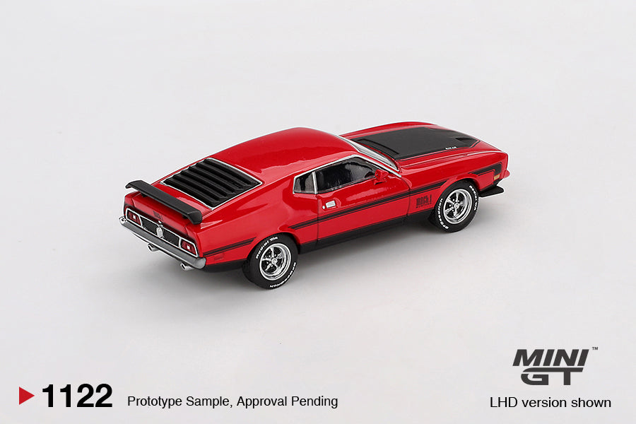 Mini GT 1/64 Ford Mustang Mach1 1971 Race Red MGT01122-L Diecast Scale Model
