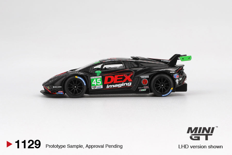 Mini GT 1/64 Lamborghini Huracán GT3 EVO2 #45 No. 45 DEX Imaging  2024 IMSA Daytona 24 Hrs MGT01129-L