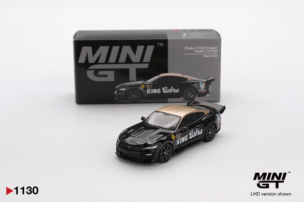 Mini GT 1/64 Shelby GT500 Dragon Snake Concept Black/Gold MGT01130-L Diecast Scale Model