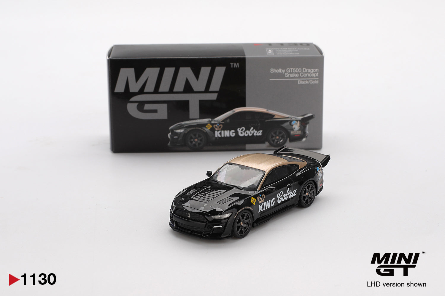 Mini GT 1/64 Shelby GT500 Dragon Snake Concept Black/Gold MGT01130-L Diecast Scale Model