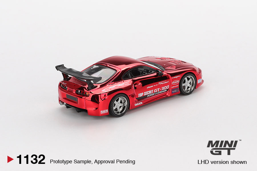 xMini GT 1/64Toyota Supra (A80) Top Secret GT-300 Top Secret Red Chrome MGT01132-L Diecast Scale Model