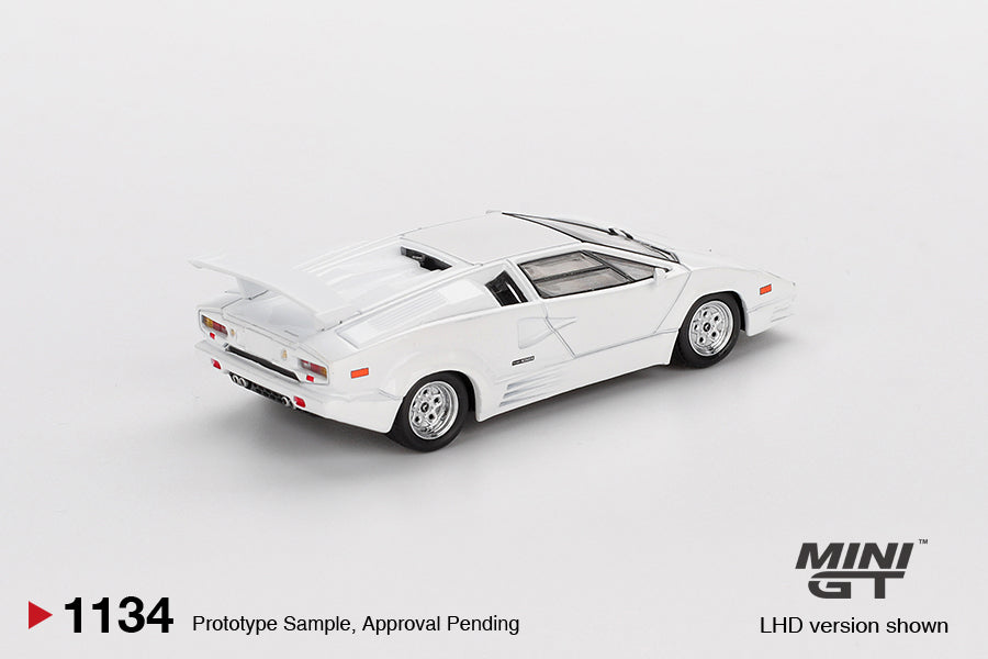 Mini GT 1/64 Lamborghini Countach 25th Anniversary White MGT01134-L Diecast Scale Model