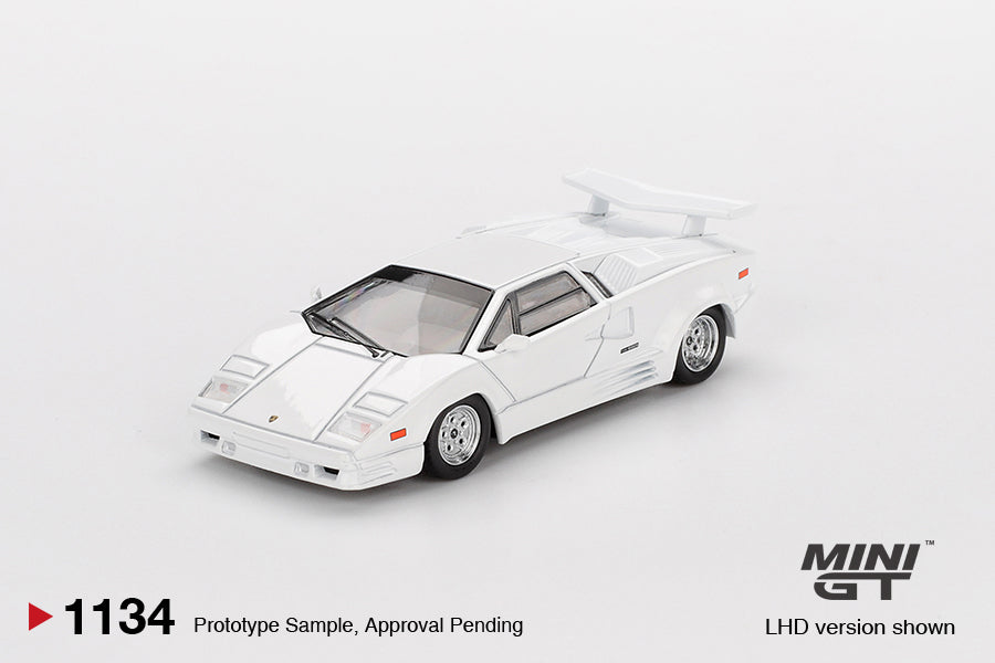 Mini GT 1/64 Lamborghini Countach 25th Anniversary White MGT01134-L Diecast Scale Model