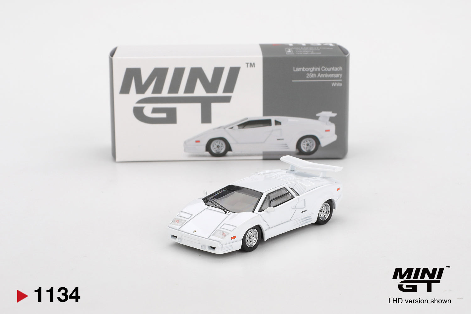 Mini GT 1/64 Lamborghini Countach 25th Anniversary White MGT01134-L Diecast Scale Model